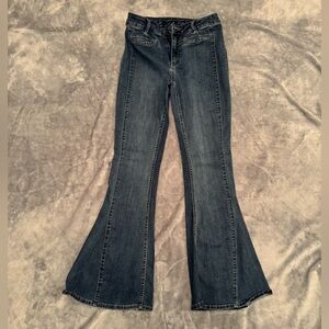 We The Free Blue Flare Wide Leg Jeans